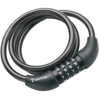 Тросовый велосипедный замок Tonyon 8x900 519C-0890F (черный)