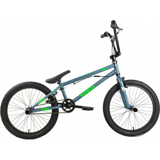 Детский велосипед Stark Madness BMX 2 2025 (темно-серый матовый/зеленый неон/черный)