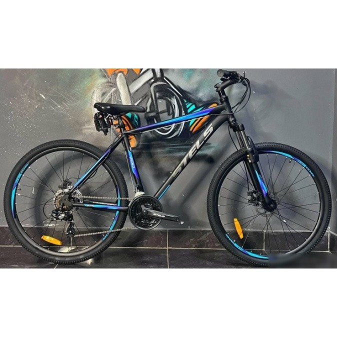 Stels Navigator 700 MD 27.5 V020 р.21 2024 (черный/голубой)
