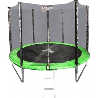 Батут Atlas Sport 312 см - 10ft Basic (с лестницей, зеленый)