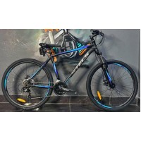 Велосипед Stels Navigator 700 MD 27.5 V020 р.17 2024 (черный/голубой)